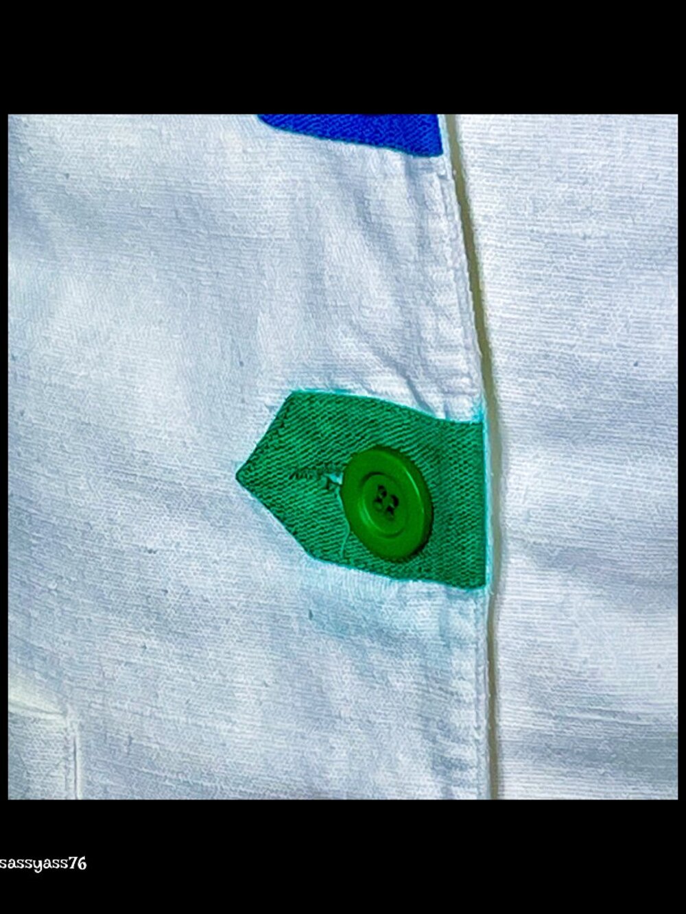 ▪️VTG▪️HARVE BENARD by BENARD HOLTMAN▪️White Color Block Linen Blazer Jacket - Picture 8 of 10